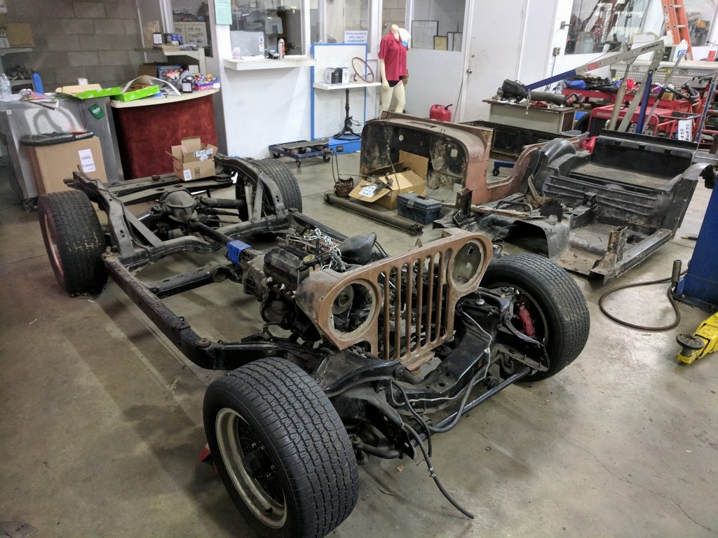 corvette frame mustang engine jeep body coming together to become the stumper
