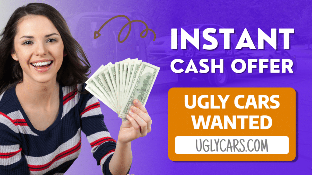 girl hold cash with text that reads instant cash offer.