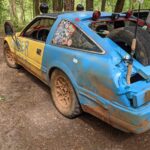 yellow and blue 300 zx off road at the gambler 500
