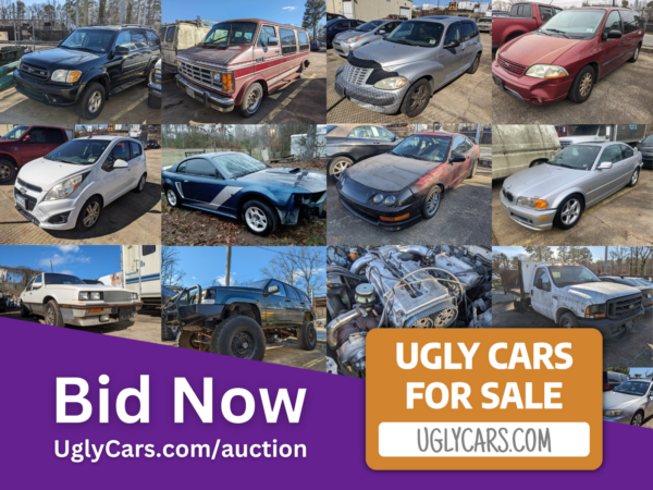 12 vehicles for sale at auction in richmond with the bid now text and ugly cars for sale logo